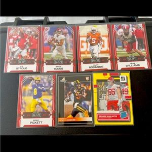 (7) Card football rookie lot includes Stroud, Young, Robinson, Williams